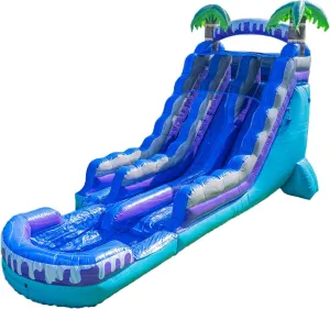 XJUMP Tropical Deep Sea 19' Dual Lane Side Loader Water Slide with Pool, for Kids and Adults, Commercial Grade PVC Vinyl, Outdoor Backyard Fun, Blow Up Water Park, (Blower Included)