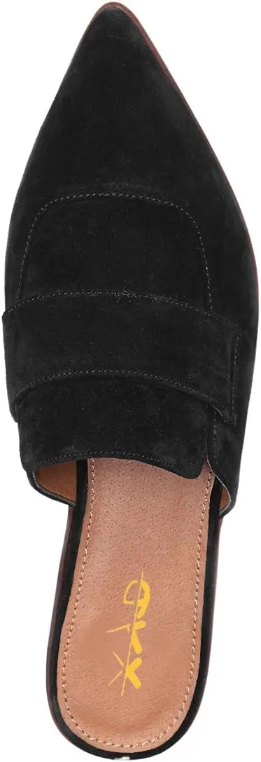 XYD Womens Retro Pointed Closed Toe Mule Flats Slip On Backless Dress Sandal Slides Comfortable Casual Walking Loafers Shoes