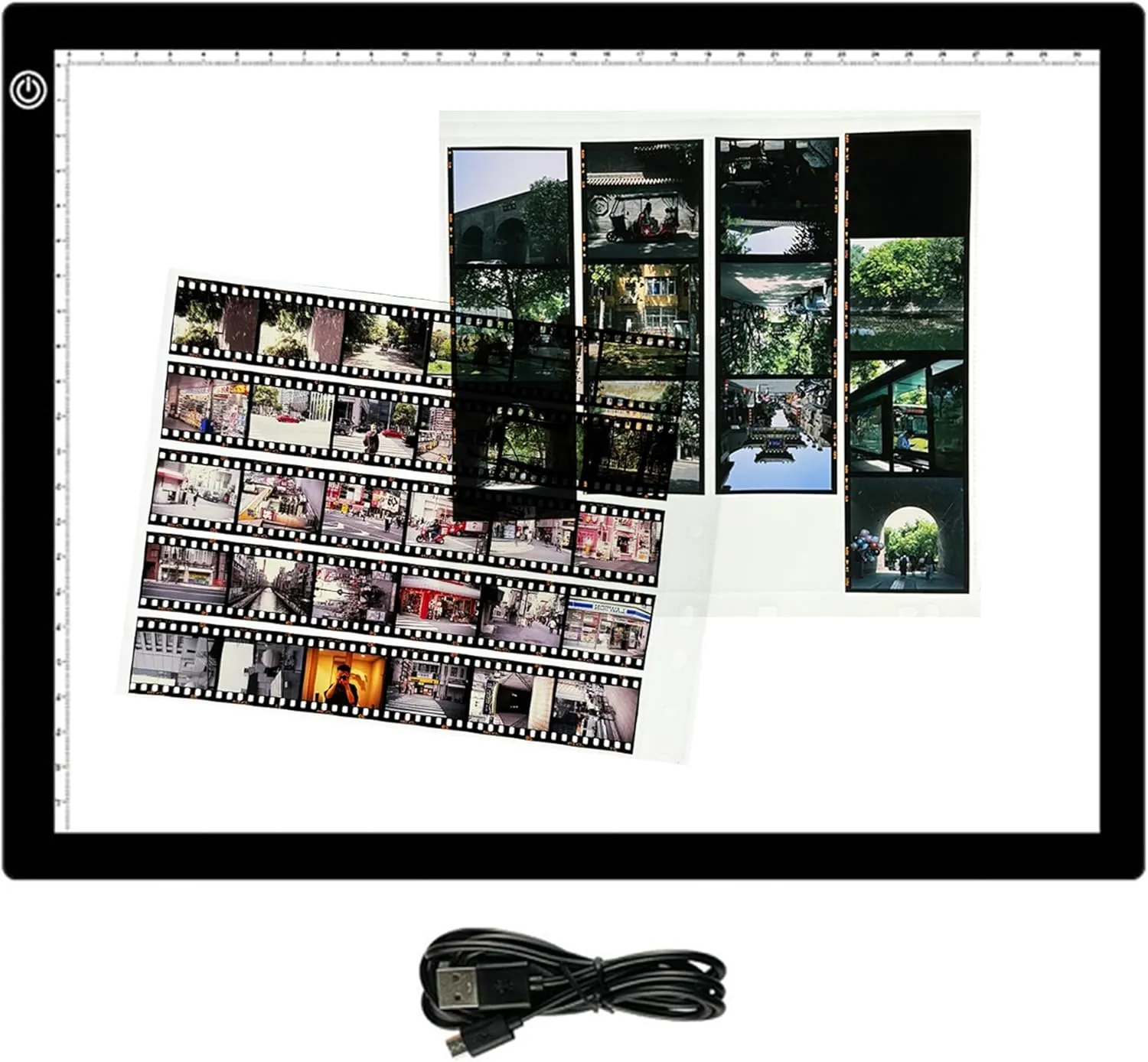 YCCLDIPL A3 Slide Viewer |Film Negatives & Old Slides Scanning Light Box | Light Pad Backlight | Negative Viewer | Hands-Free Ultra-Thin Ultimate Brightness (Includes USB Adapter) - Black