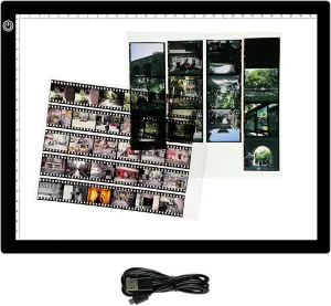 YCCLDIPL A3 Slide Viewer |Film Negatives & Old Slides Scanning Light Box | Light Pad Backlight | Negative Viewer | Hands-Free Ultra-Thin Ultimate Brightness (Includes USB Adapter) - Black