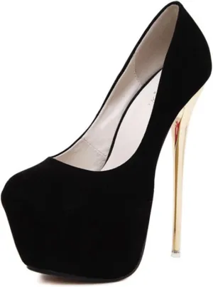 YHTootW Women's Heels Stilettos High Heels Platform Round Toe Daily Faux Suede Heel Heels Elegant Classic Party Red Wedding Bridesmaid Shoes