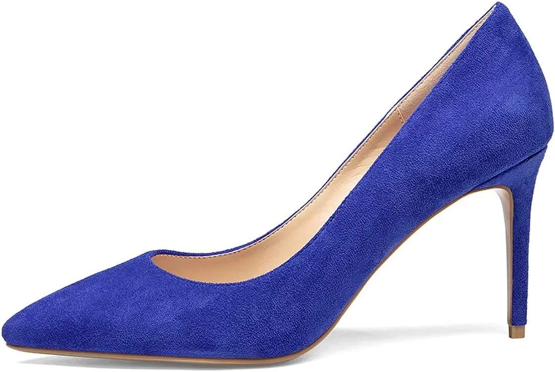 YODEKS Women's Pointed Toe High Heel Pumps Slip On Elegant Stiletto Heel Dress Shoes