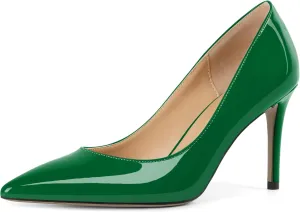 YODEKS Women's Pointed Toe High Heel Pumps Slip On Elegant Stiletto Heel Dress Shoes