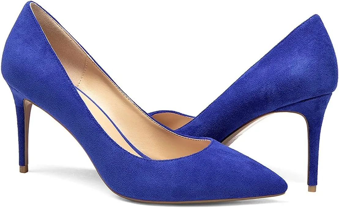 YODEKS Women's Pointed Toe High Heel Pumps Slip On Elegant Stiletto Heel Dress Shoes