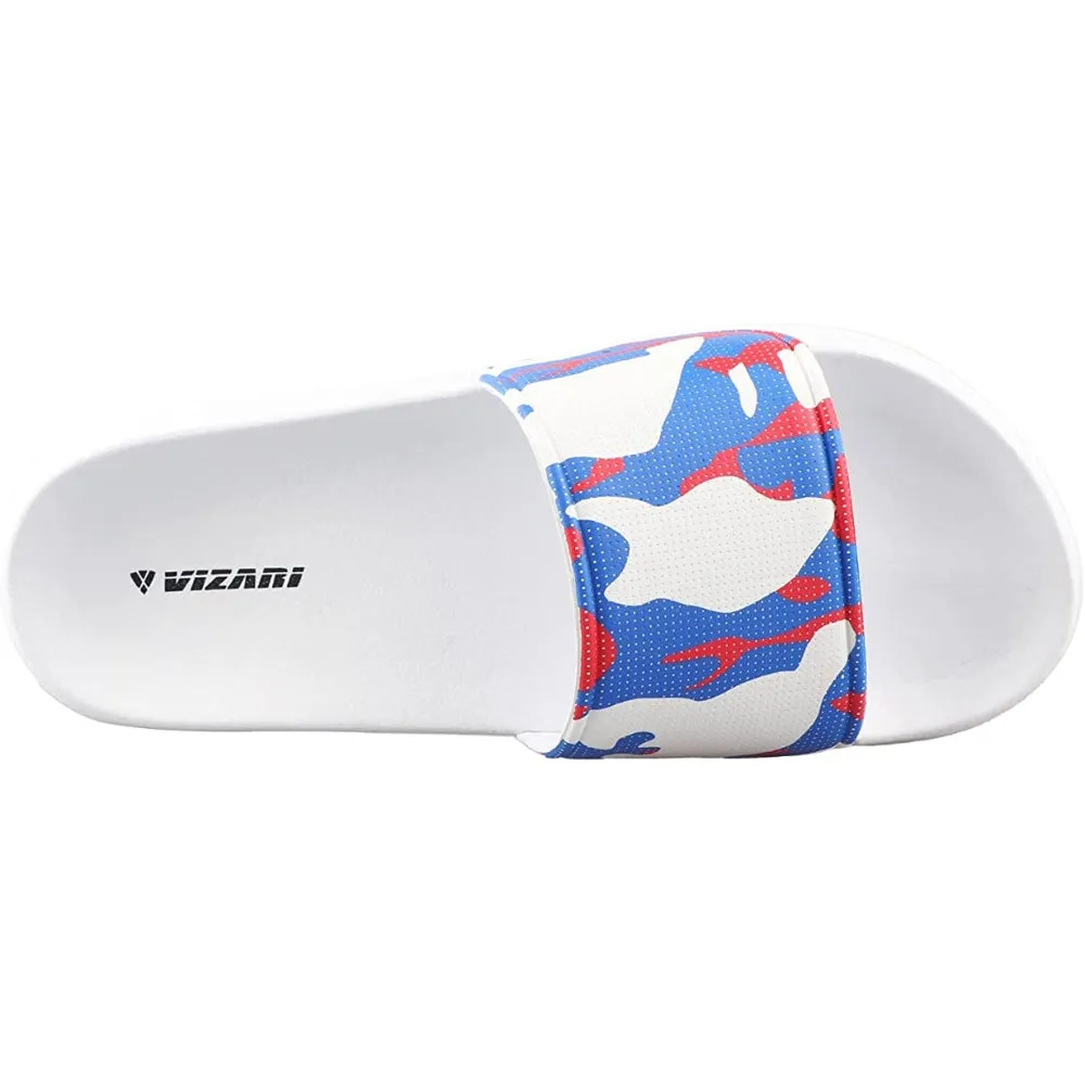 Youth Camo Soccer Slide Sandals - White