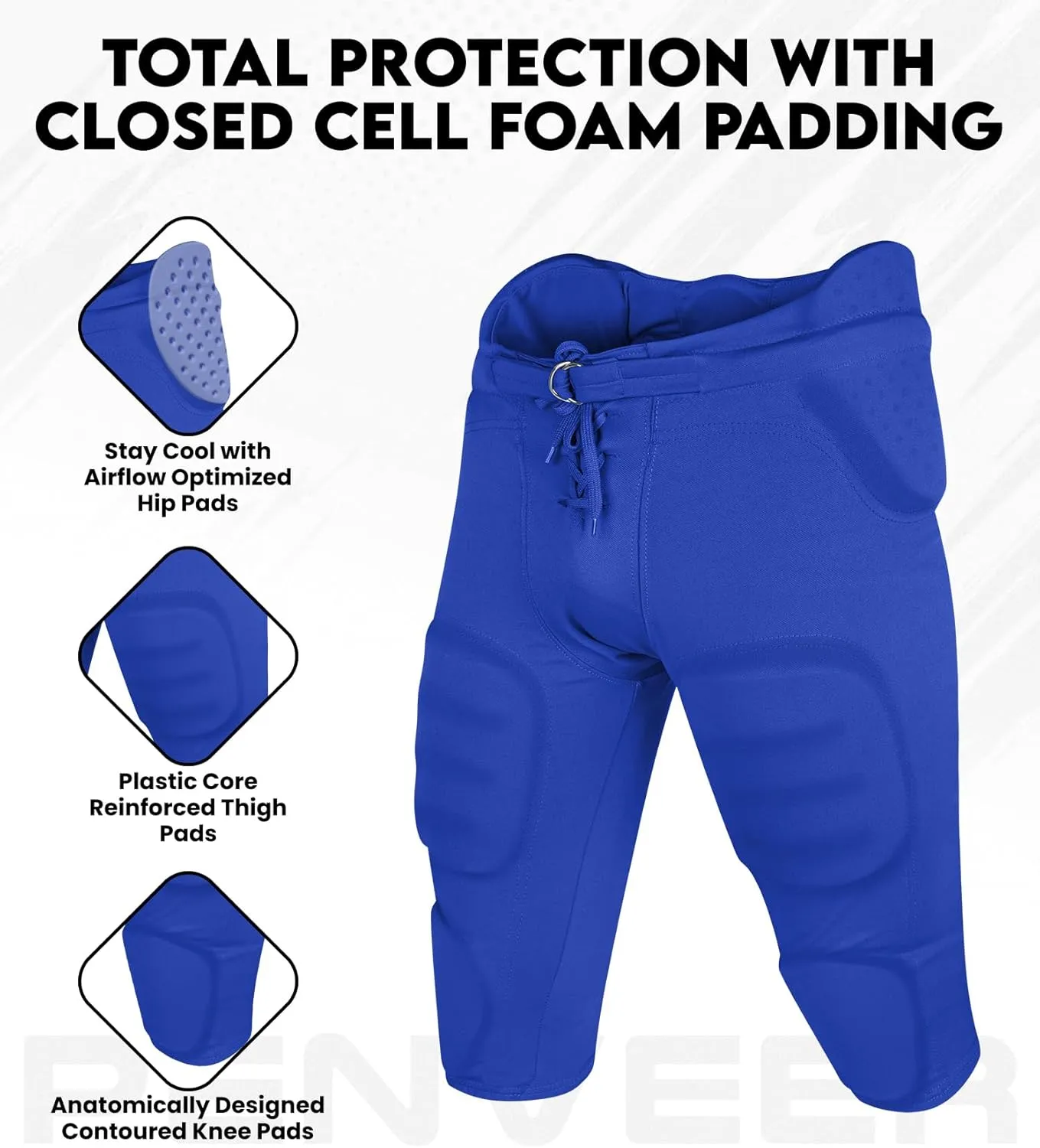 Youth Football Pants - Safety Integrated Comfortable Youth Football Practice Pants for Boys