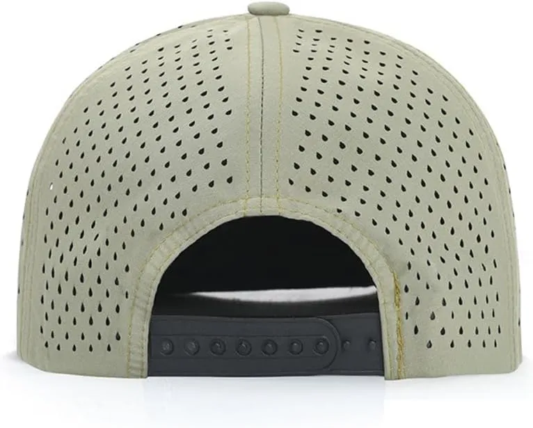 YuMENo Men's Flat Brim Baseball Cap Mesh Back Quick Dry Adjustable Performance Trucker Hats