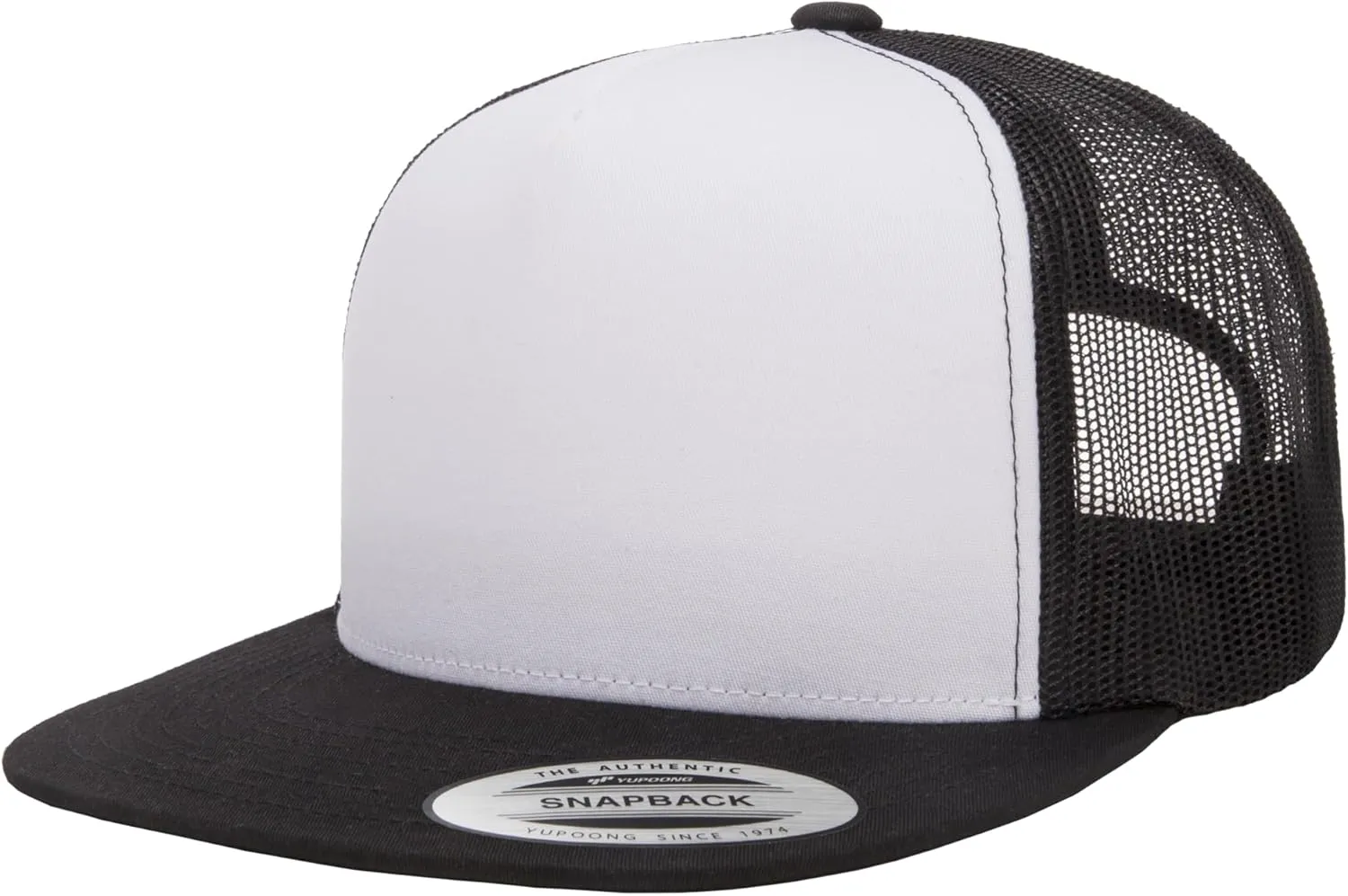 Yupoong 5-Panel YP Classic Trucker Cap | High Profile Flat Visor Snapback | OSFM | Bulk Packs Available