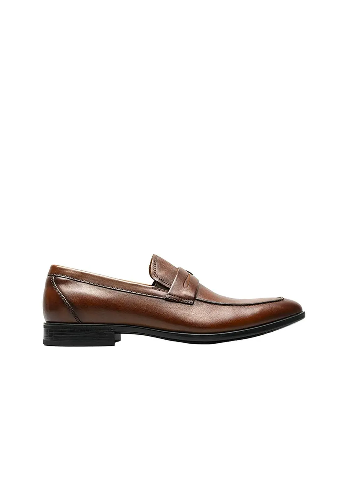 ZAFFIRO Men's Moc Toe Penny Loafer Cognac