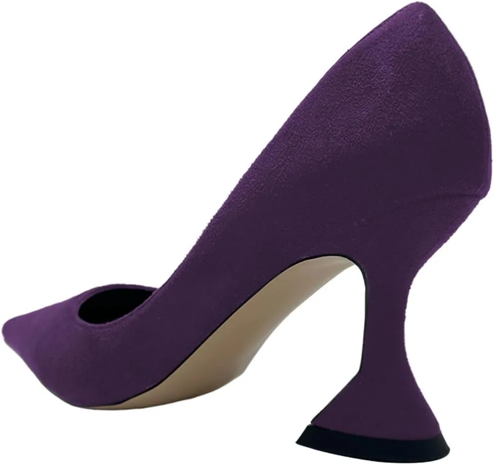 Zszszsu Women's Pointed Toe Pumps Elegant Stiletto High Heels Slip On Sexy Dress Party Formal Wedding Shoes Size 4-16 US