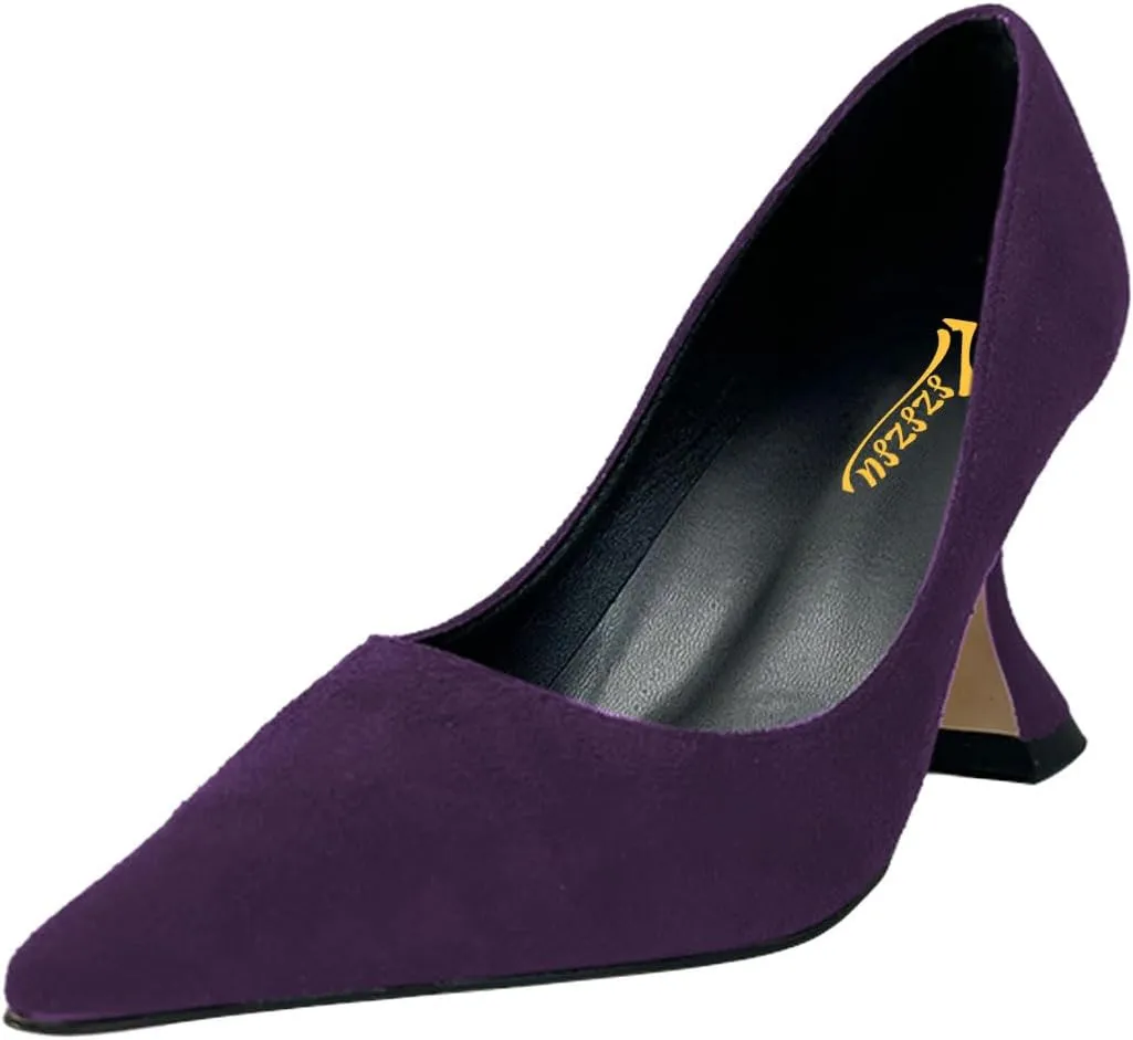 Zszszsu Women's Pointed Toe Pumps Elegant Stiletto High Heels Slip On Sexy Dress Party Formal Wedding Shoes Size 4-16 US