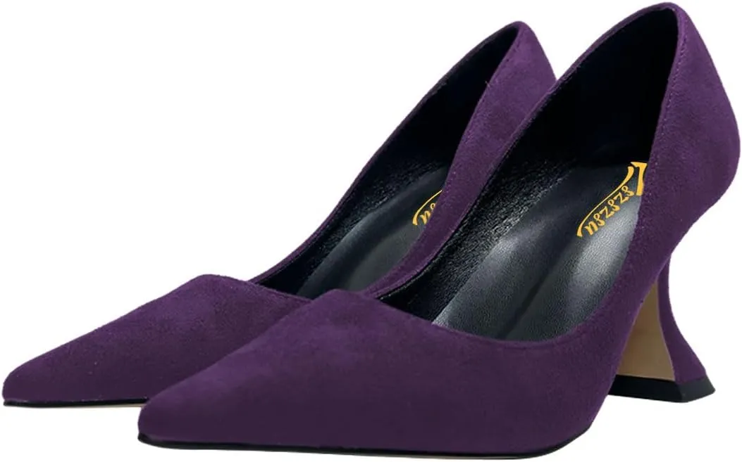 Zszszsu Women's Pointed Toe Pumps Elegant Stiletto High Heels Slip On Sexy Dress Party Formal Wedding Shoes Size 4-16 US